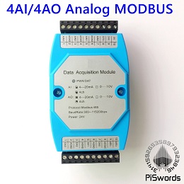 4 Channels Analog Input and Output MODBUS Module