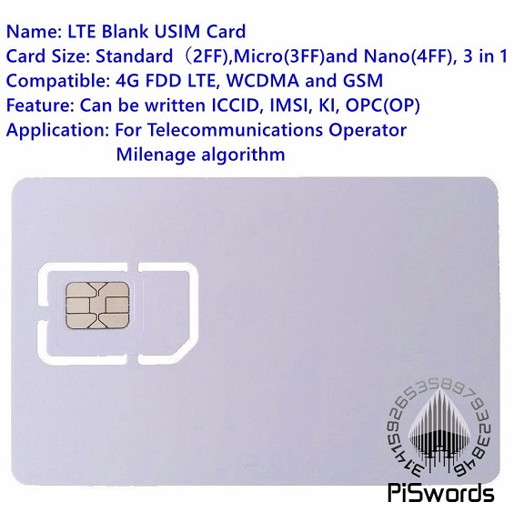 Blank USIM LTE FDD 4G SIM CARD